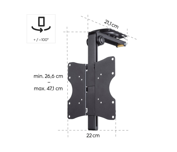 Hama Uchwyt Sufitowy do TV VESA 200x200 obrotowy regulacja 46" - 1516989 - zdjęcie 5